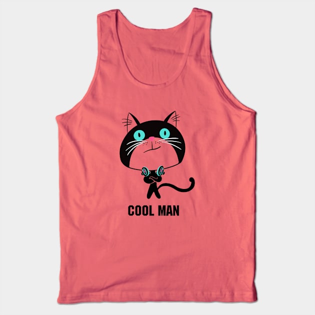 Cat "Cool man" Tank Top by AlinaArt